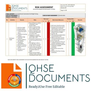RISK ASSESSMENT FOR ELEVATOR EXAMINATION AND WEIGHT TESTING